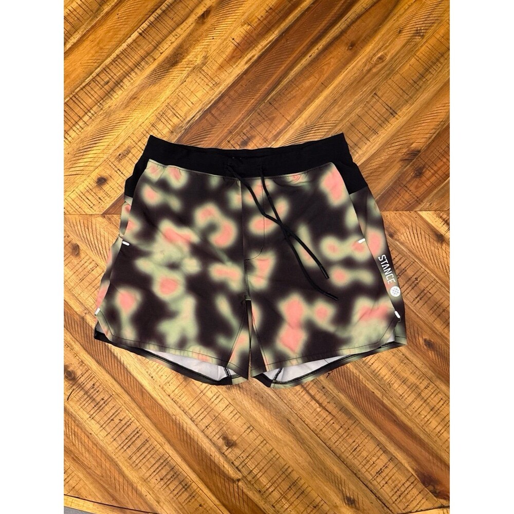 Stance Flux Liner Running Shorts Men’s Small Black Green Pink 5” Inseam